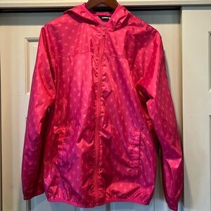 Lands Ends girls bright pink windbreaker